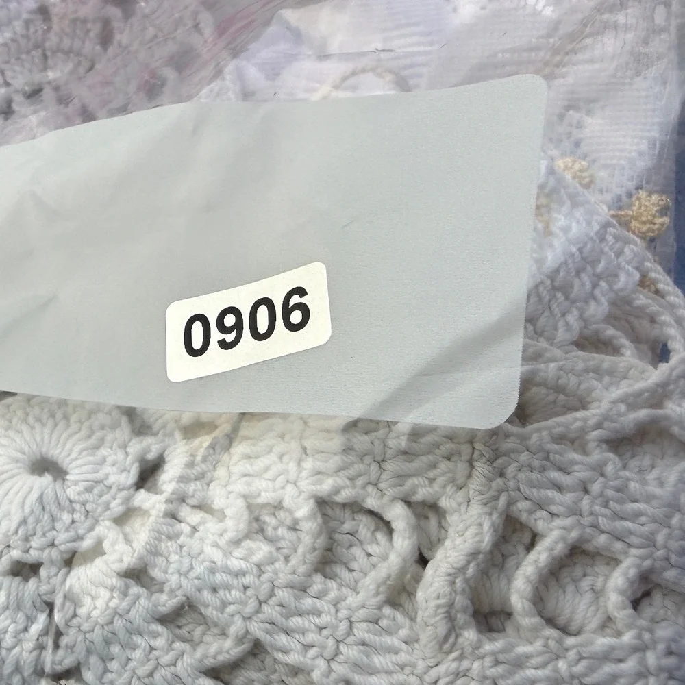 Vintage White/Off White Cotton Crochet Lace Trim Medallion Applique Set of 3